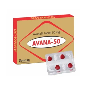 Avana 50 avanafil 50mg tablets blister pack with box for ED medicine