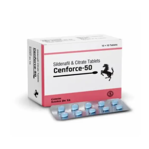 Cenforce 50 mg (Sildenafil) 1 Cenforce 50 tablets blister pack with sildenafil citrate 50 mg