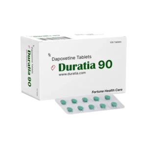 Duratia 90 dapoxetine 90mg tablets blister pack and box for premature ejaculation medicine