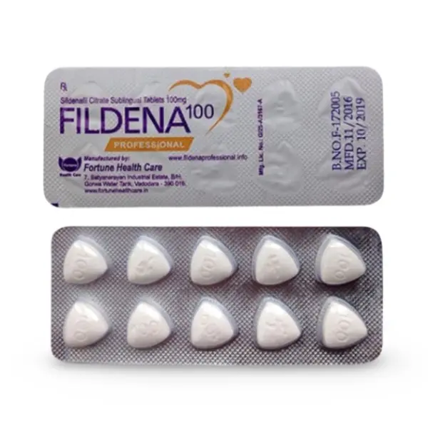 Fildena Professional 100 mg (Sildenafil) 3 Fildena 100 Professional sildenafil citrate sublingual tablets blister pack