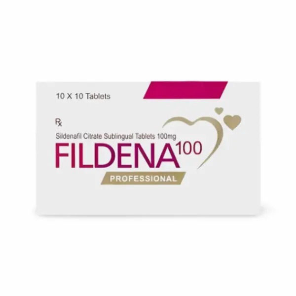 Fildena Professional 100 mg (Sildenafil) 1 Fildena Professional 100 mg sildenafil citrate sublingual tablets box