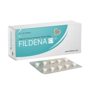 Fildena CT 50 Chewable Tablets Box and Blister Pack