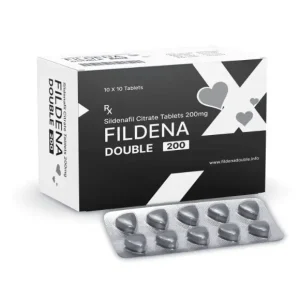 Fildena Double 200 sildenafil citrate tablets box with blister pack
