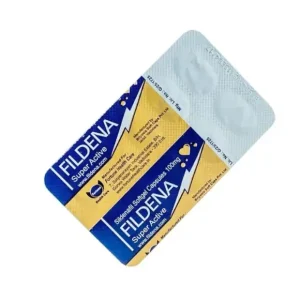 Fildena Super Active 100 sildenafil softgel capsules blister pack