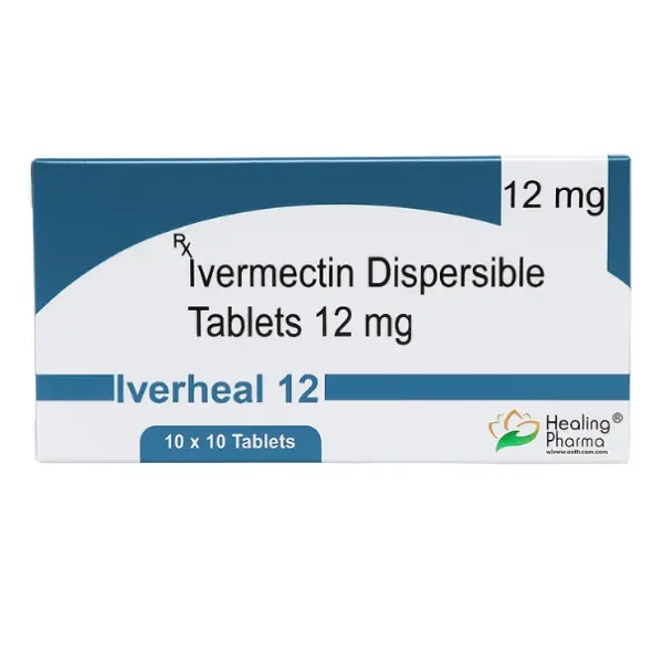 Iverheal 12 mg Tablet (Ivermectin) 1 Ivermectin dispersible tablets 12 mg Iverheal 12 Healing Pharma medicine box packaging 10x10 tablets