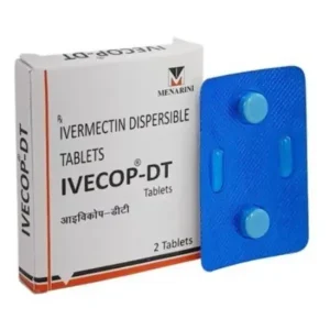 Ivecop DT ivermectin dispersible tablets Menarini box with blister strip tablets visible