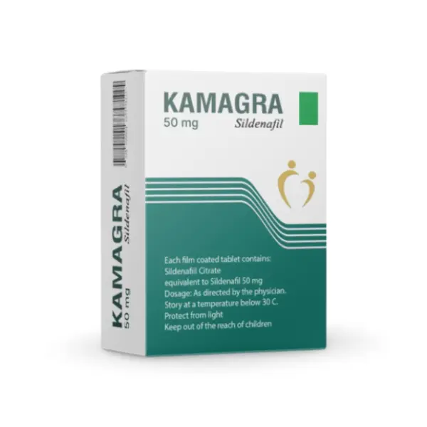 Kamagra 50 mg (Sildenafil) 1 Kamagra 50 mg sildenafil citrate tablets box packaging for erectile dysfunction treatment