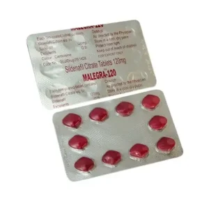 Malegra 120 mg sildenafil citrate tablets blister strip packaging