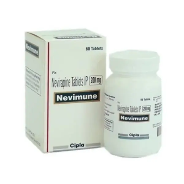 Nevimune 200 mg (Nevirapine) 1 Nevimune 200 mg nevirapine tablets Cipla bottle with packaging box 60 tablets