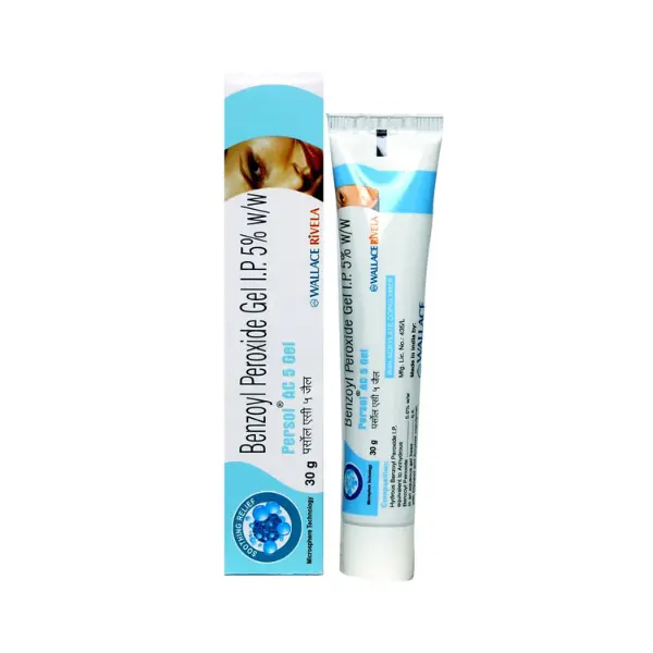 Persol AC 5% Gel (Benzoyl Peroxide) 1 Persol 5 benzoyl peroxide gel IP 5% 30g tube and box topical acne medication