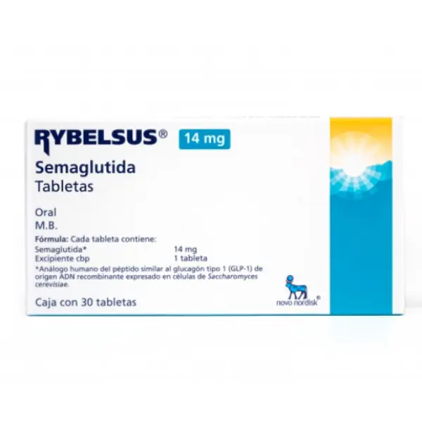 Rybelsus 14 mg Tablet (Semaglutide) 2 Rybelsus 14 mg semaglutide tablets Novo Nordisk box packaging oral use 30 tablets