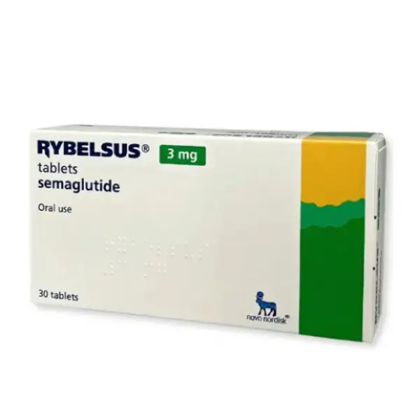 Rybelsus 3 mg semaglutide tablets Novo Nordisk box packaging oral use 30 tablets