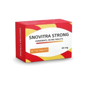 Snovitra Strong 40 mg vardenafil tablets packaging box 10x10 tablets