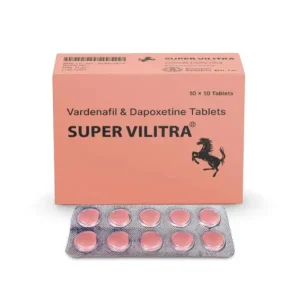 Super Vilitra vardenafil dapoxetine tablets blister pack with box for ED and PE medicine