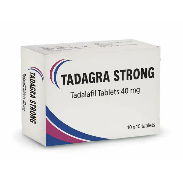 Tadagra Strong 40 mg tadalafil tablets 40mg box packaging 10x10 tablets image