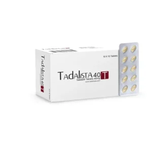 Tadalista 40 mg tadalafil 40 mg tablets box with blister strip for ED treatment