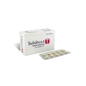 Tadalista 5 mg tadalafil tablets box and strip packaging
