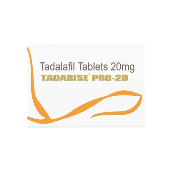 Tadarise Pro 20 mg (Tadalafil) 1 Tadarise Pro-20 mg tadalafil tablets box for erectile dysfunction treatment