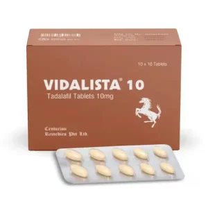 Vidalista 10 mg tadalafil tablets blister strip with packaging