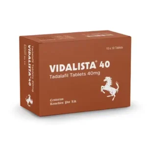 Vidalista 40 mg tadalafil tablets box packaging