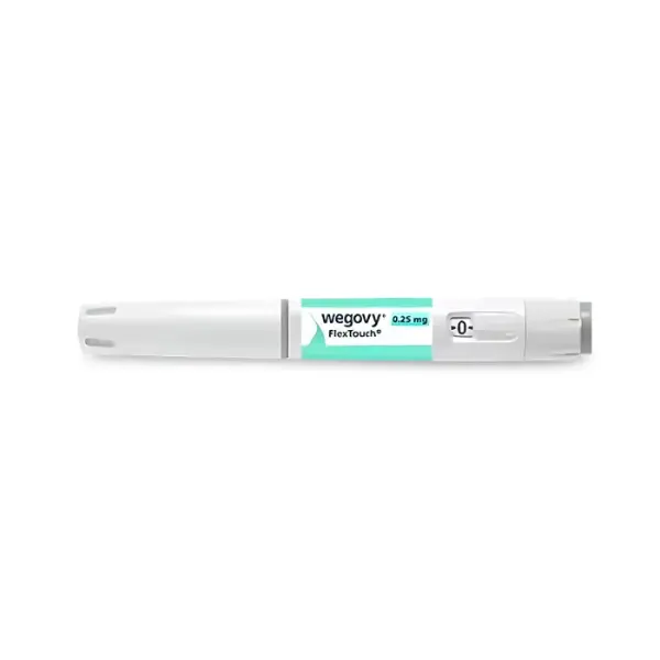 Wegovy 0.25 mg FlexTouch Pen (Semaglutide) 3 Wegovy 0.25 mg semaglutide injection pen device Novo Nordisk close view