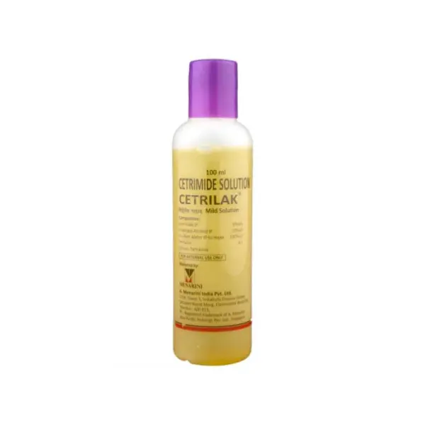 Cetrilak Mild Solution 100ml (Cetrimide) 1 Cetrimide solution Cetrilak 100ml antiseptic liquid bottle packaging image