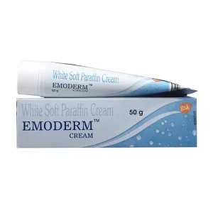Emoderm white soft paraffin moisturizing cream tube with box 50g for dry and rough skin