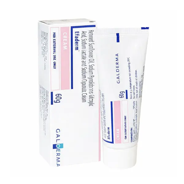 Efaderm Cream 60 gm (Linoleic Acid Topical/NACL) 1 Etraderm cream tube with box 60g by Galderma for dry and damaged skin care