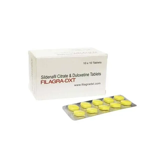 Filagra DXT Sildenafil Duloxetine tablets box and blister pack