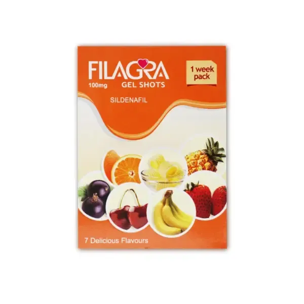 Filagra Oral Jelly 100 mg (Sildenafil Citrate) 1 Filagra Oral Jelly 100 mg Sildenafil gel shots week pack box