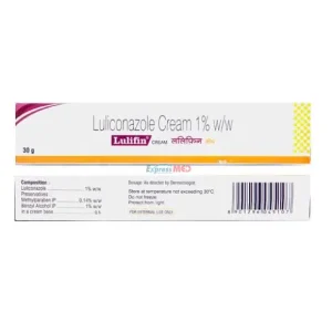 Luliconazole cream 1 percent Lulifin 30g antifungal cream packaging box image