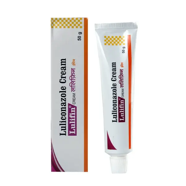 Lulifin Cream 50 gm (Luliconazole) 1 Luliconazole cream Lulifin 50g antifungal cream tube and packaging box image
