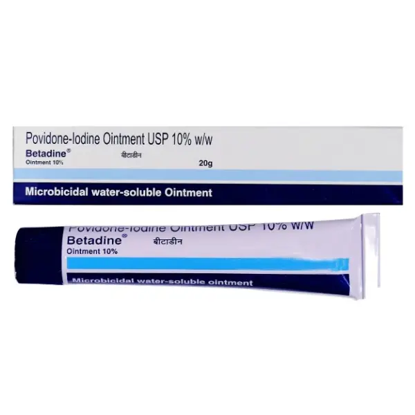 Betadine Ointment 10% (Povidone Iodine) 1 Betadine Povidone Iodine Ointment USP 10% w/w 20g Tube and Box