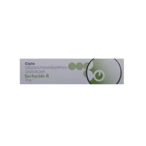 Sertaconazole nitrate and beclomethasone dipropionate cream Sertacide B 10g packaging image
